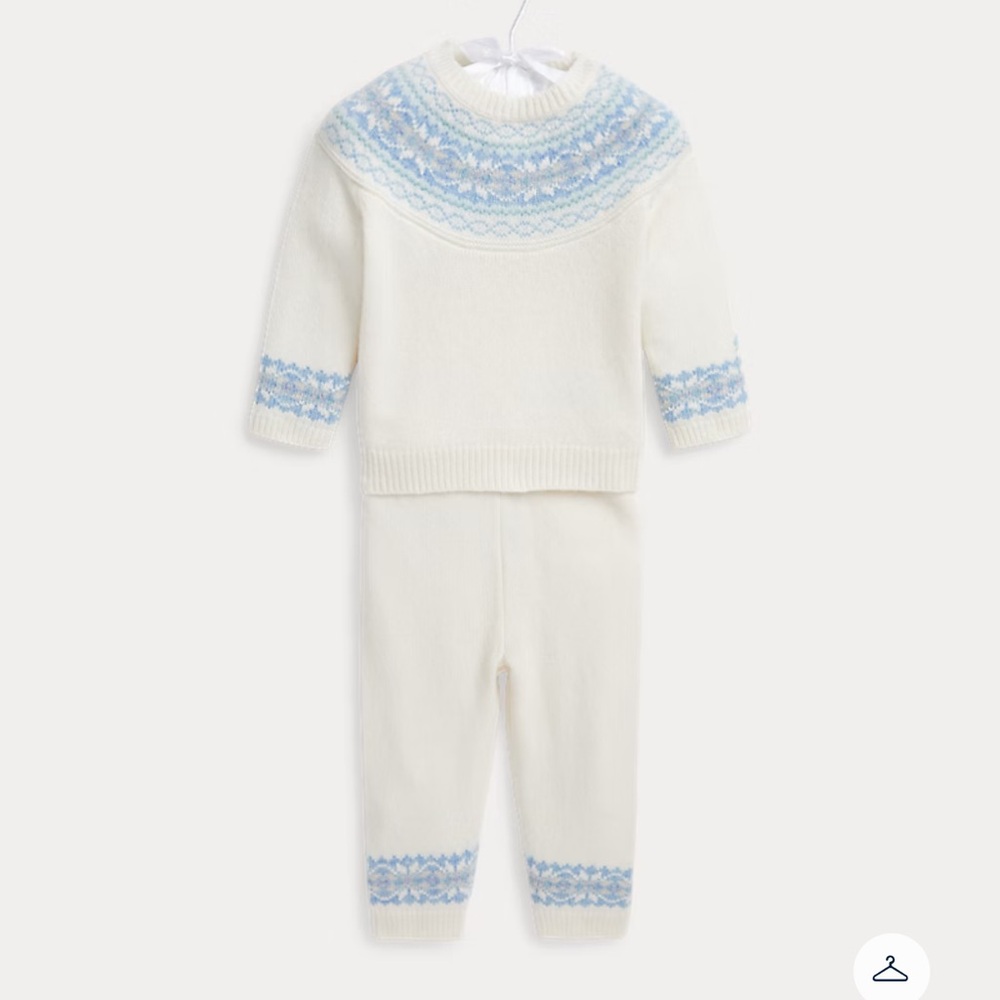 Ralph Lauren Fair Isle Wool-Blend Sweater & Pant Set